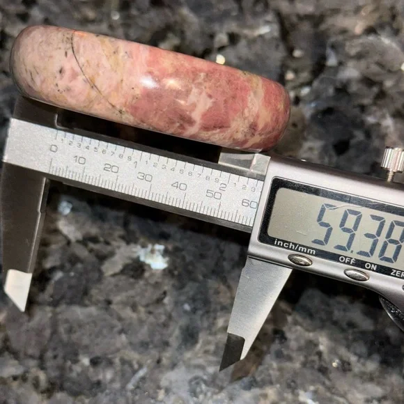 Elegant Pink Rhodonite Bangle 59MM (2.32”) Natural stone - Picture 4 of 10